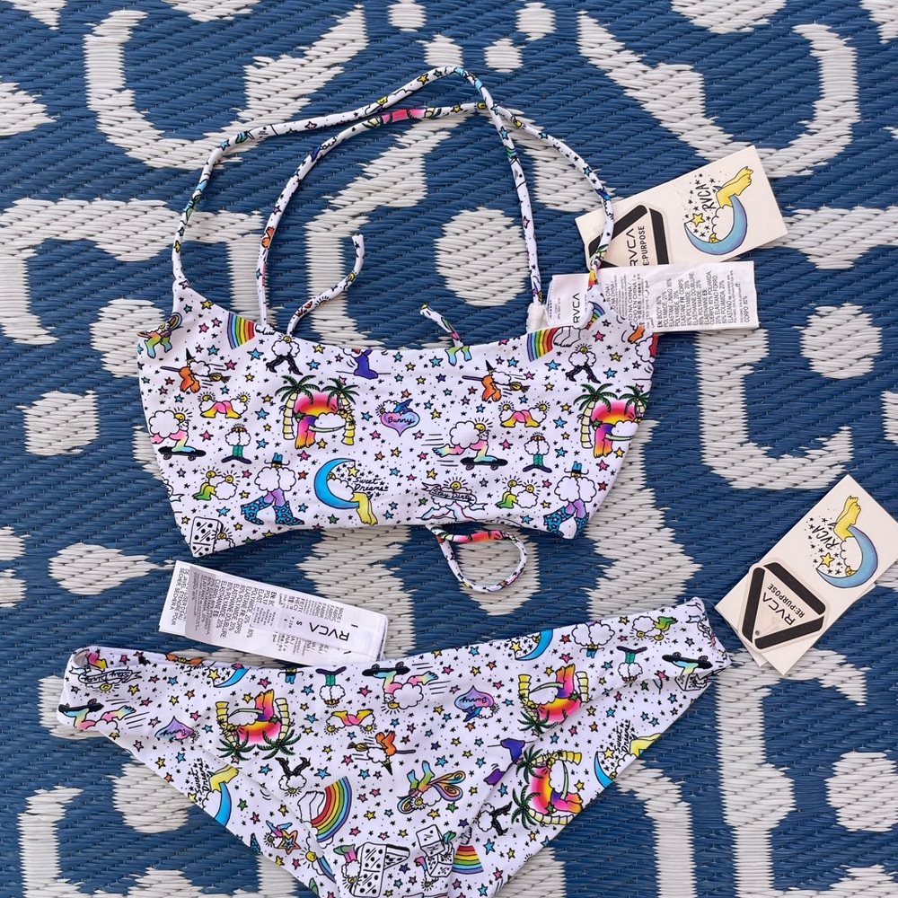 RVCA Colorful Patterned Bikini Set
